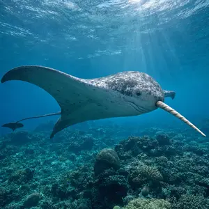 Manta ray + Narwhal